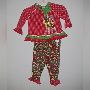 Nursey Rhyme Christmas Reindeer Outfit 3/6 Months